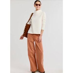 Dudley Stephens Greenpoint Boatneck Vello Fleece Pullover Cream Size Small EUC